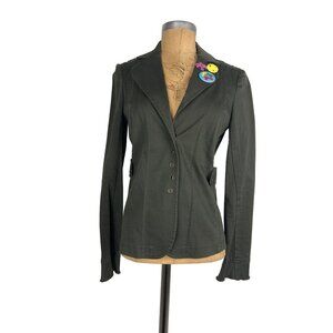 Tom K Nguyen Unusual Blazer Vintage Authentic Women's Army Green Jacket